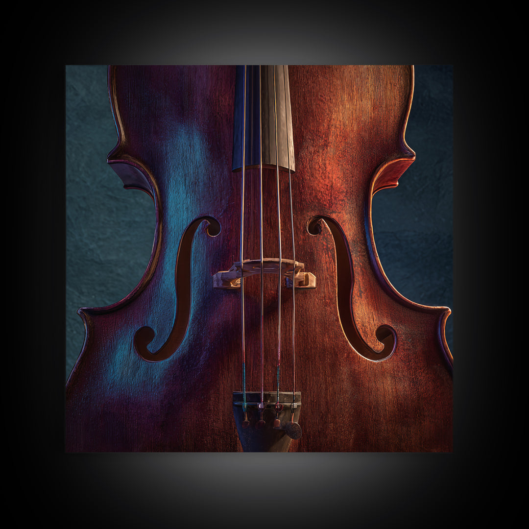Cello Curve Closeup Framed Canvas Print, Recording Studio Art, Headphones Poster, Studio Decor, Analog, Fine Art Print, RSA-1x1-68