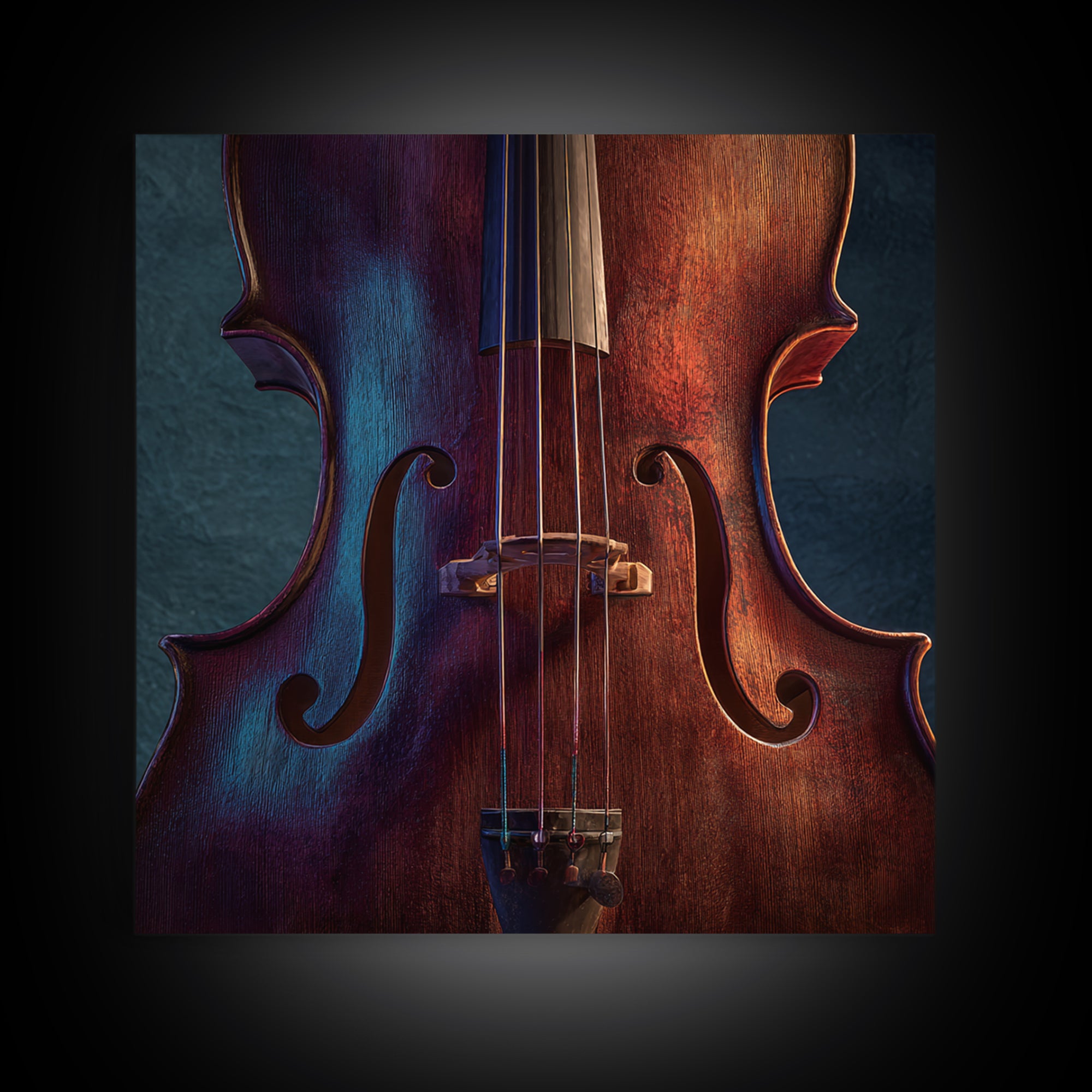 Cello Curve Closeup Framed Canvas Print, Recording Studio Art, Headphones Poster, Studio Decor, Analog, Fine Art Print, RSA-1x1-68
