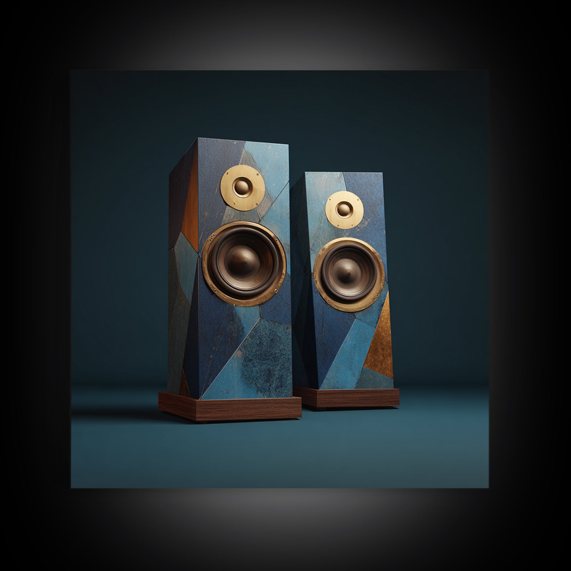 Studio Monitor Speakers as Bold Geometric Forms Canvas Print, Recording Studio Art, Studio Wall Art, Studio Decor, Analog, RSA-1x1-84