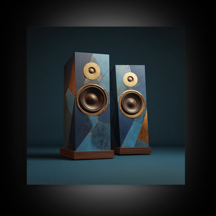 Studio Monitor Speakers as Bold Geometric Forms Canvas Print, Recording Studio Art, Studio Wall Art, Studio Decor, Analog, RSA-1x1-84