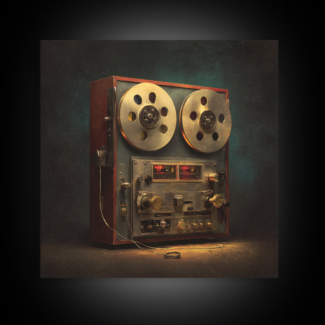 Reel to Reel Tape Machine Canvas Print, Recording Studio Art, Gallery Decor, Studio Decor, Fine Art, Analog, Contemporary Art, RSA-1x1-98