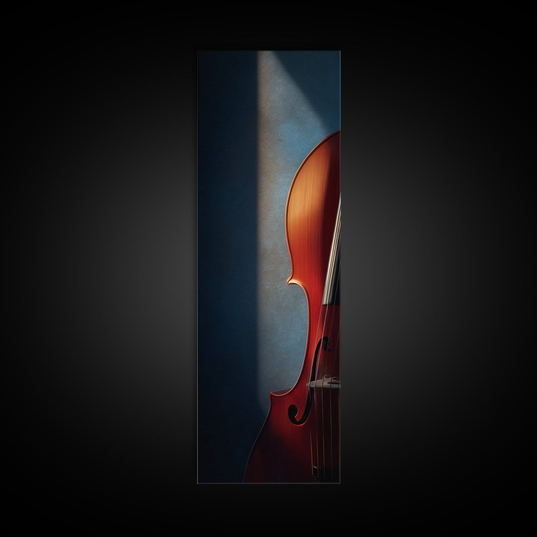 Cello Curve Closeup Canvas Print, Recording Studio Art, Neutral Decor, Studio Decor, Fine Art, Analog, Wall Art, Wall Decor, RSA-1x3-32