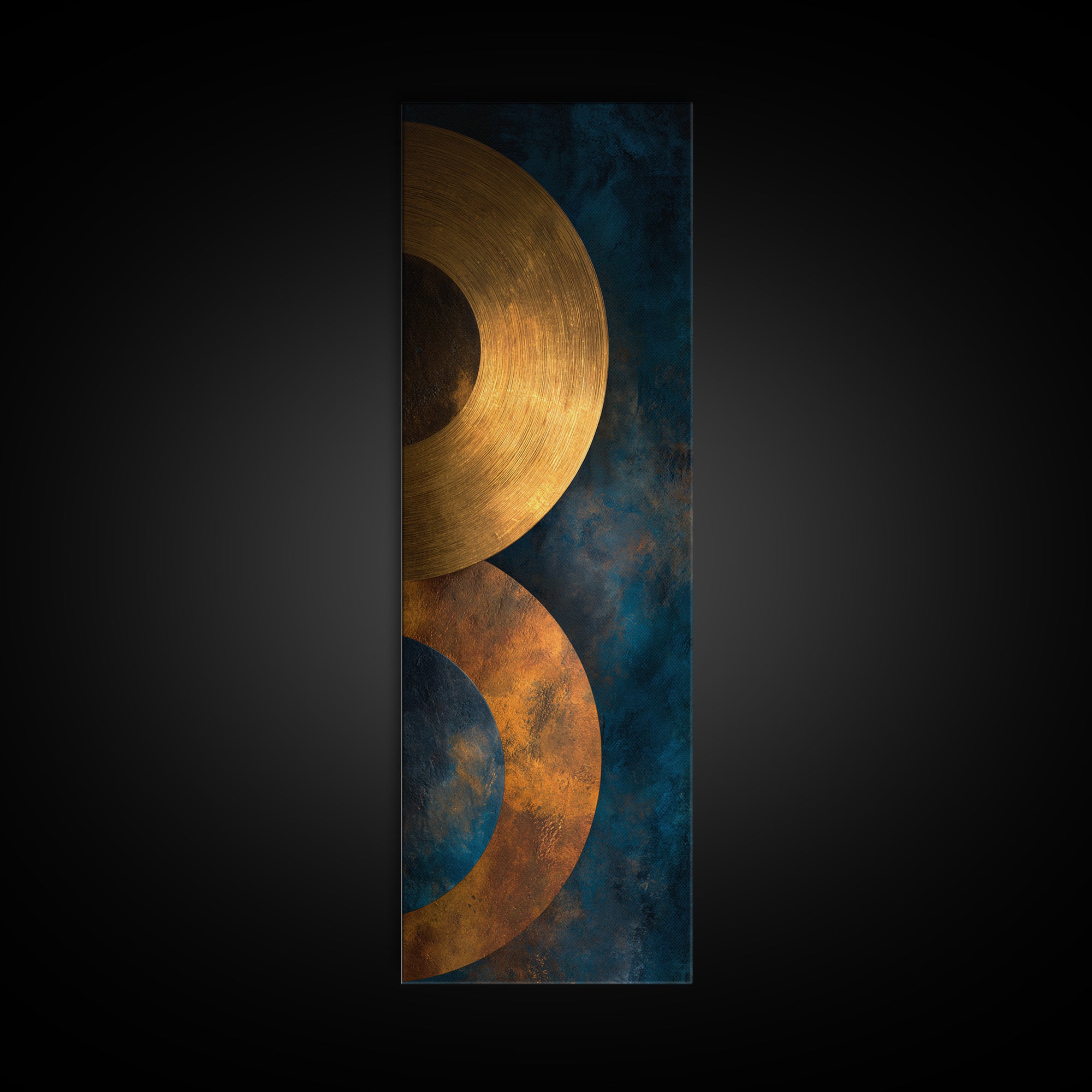 Vinyl Groove Closeup as Circular Abstract Canvas Print, Recording Studio Art, Downloadable Print, Studio Decor, Analog, RSA-1x3-50
