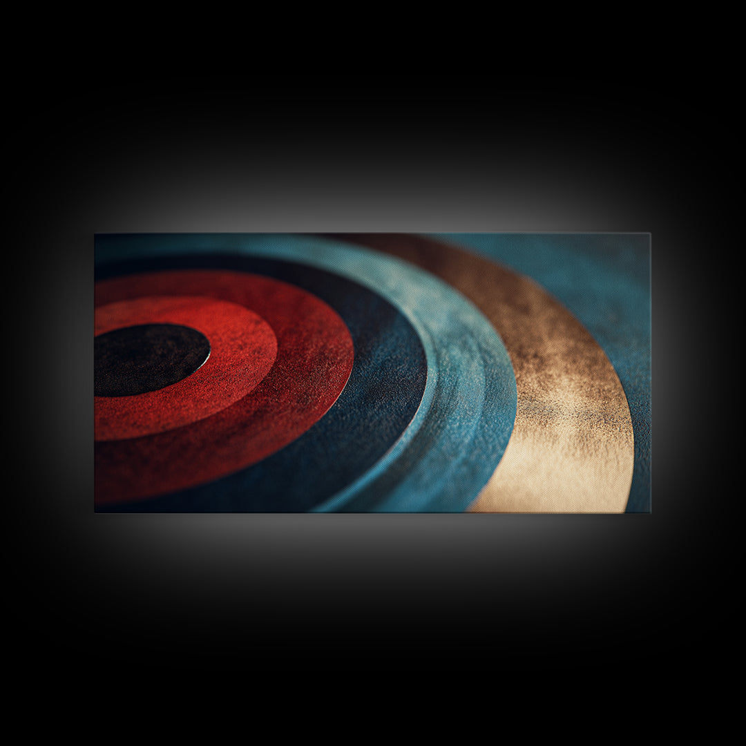 Vinyl Groove Closeup as Circular Abstract Framed Canvas Print, Recording Studio Art, Fine Art Print, Studio Decor, Abstract Art, RSA-2x1-10