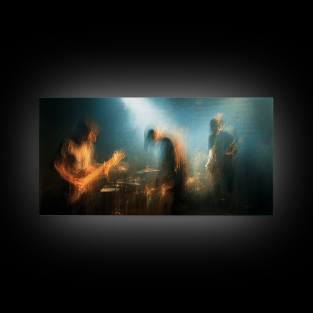 Album Cover Abstract Without Readable Text Framed Canvas Print, Recording Studio Art, Studio Decor, Abstract Art, Analog, RSA-2x1-18