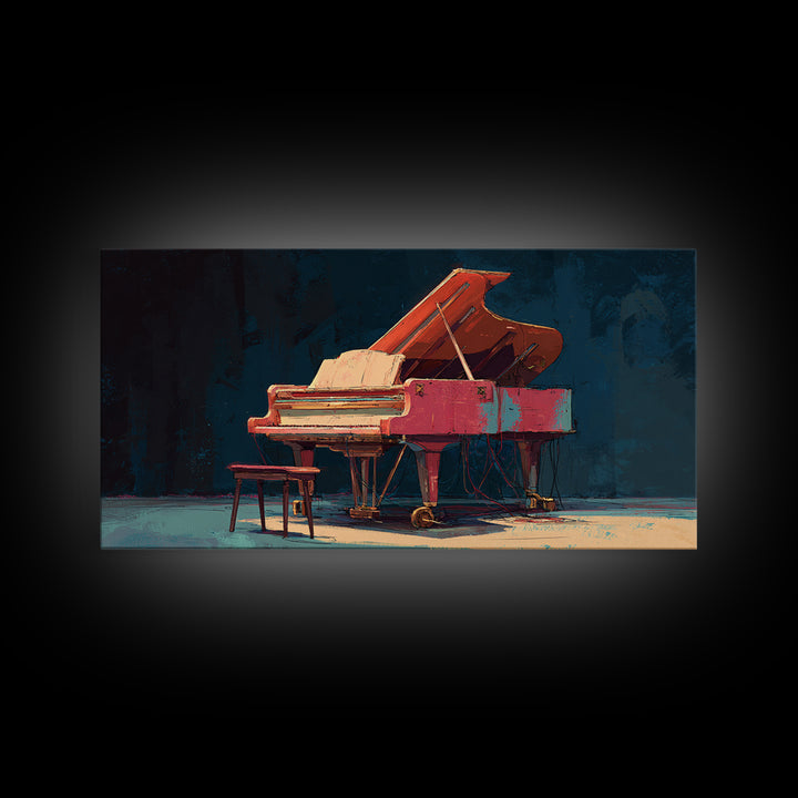 Piano Keys Fading into Shadow Canvas Print, Recording Studio Art, Boho Decor, Studio Decor, Fine Art, Analog, Printable Art, RSA-2x1-4