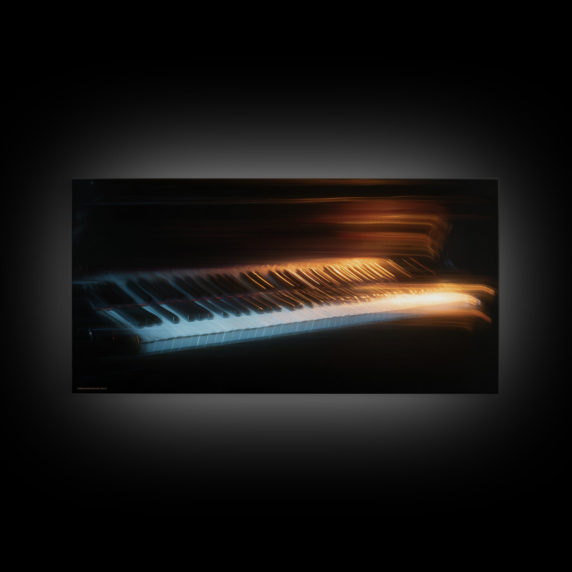 Piano Keys Fading into Shadow Canvas Print, Recording Studio Art, Mid Century Modern, Studio Decor, Fine Art, Analog, RSA-2x1-52