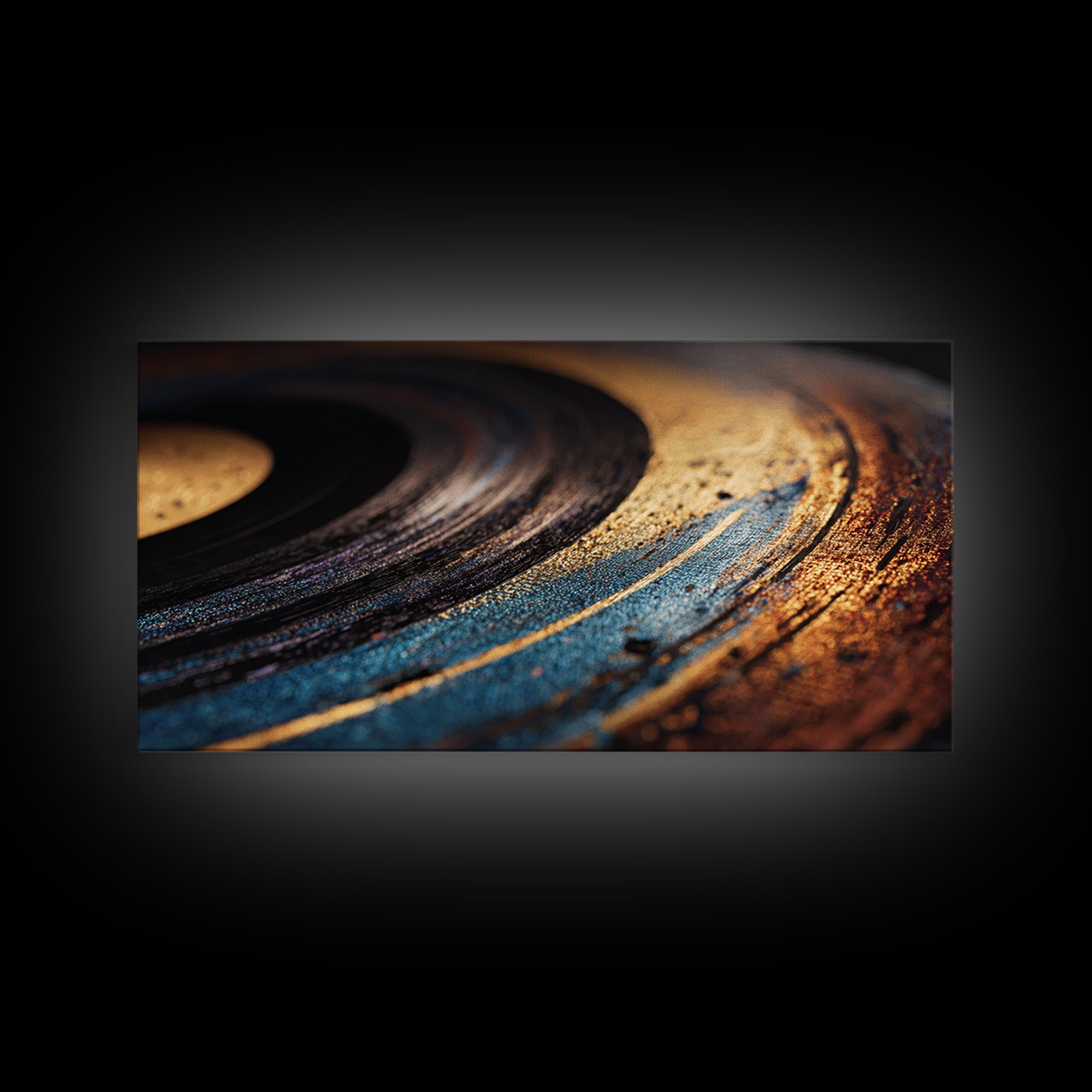 Vinyl Groove Closeup as Circular Abstract Canvas Print, Recording Studio Art, Room Decor, Studio Decor, Abstract Art, Analog, RSA-2x1-58