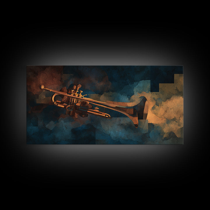 Conductor Baton and Sheet Shapes Without Text Canvas Print, Recording Studio Art, Statement Artwork, Studio Decor, Abstract Art, RSA-2x1-62