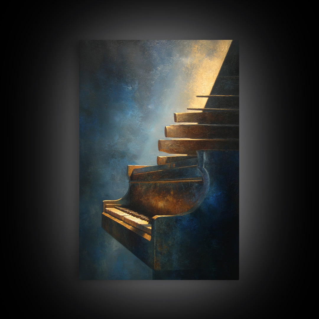 Piano Keys Fading into Shadow Canvas Print, Recording Studio Art, Music Art, Studio Decor, Fine Art, Analog, Studio Wall Art, RSA-2x3-16