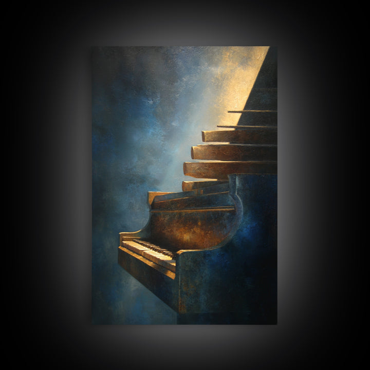 Piano Keys Fading into Shadow Canvas Print, Recording Studio Art, Music Art, Studio Decor, Fine Art, Analog, Studio Wall Art, RSA-2x3-16