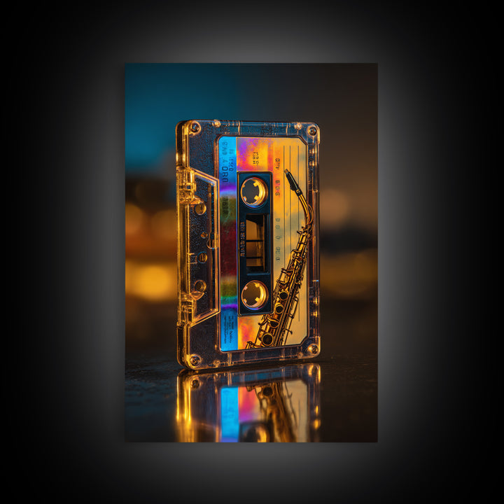 Retro Cassette Tape Framed Canvas Print, Recording Studio Art, Music Studio, Studio Decor, Fine Art, Analog, Modern Decor, RSA-2x3-19