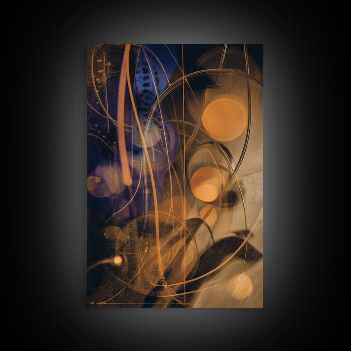 Album Cover Abstract Without Readable Text Framed Canvas Print, Recording Studio Art, Gallery Decor, Studio Decor, Analog, RSA-2x3-30