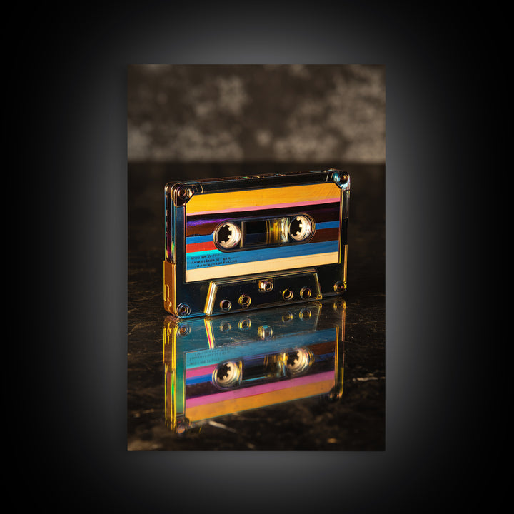 Retro Cassette Tape Framed Canvas Print, Recording Studio Art, Neutral Decor, Studio Decor, Fine Art, Analog, Wall Art, RSA-2x3-43