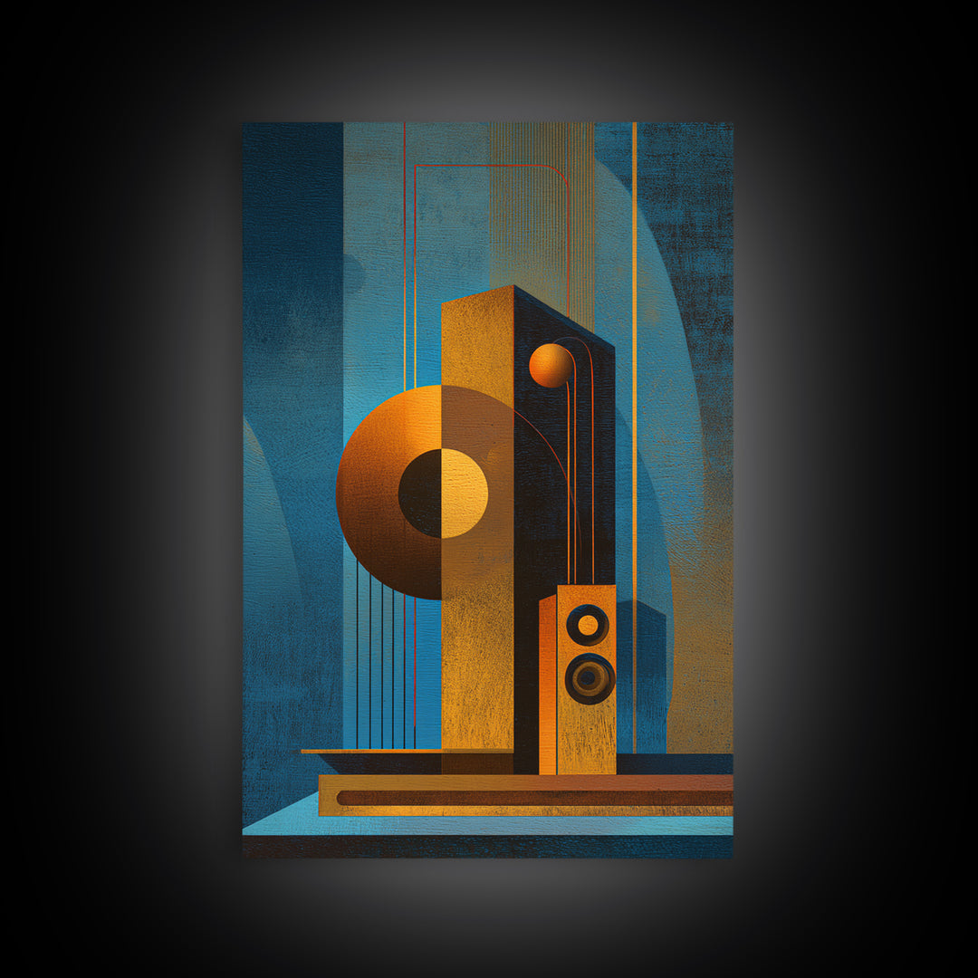 Studio Monitor Speakers as Bold Geometric Forms Canvas Print, Recording Studio Art, Youtube Studio Decor, Studio Decor, Analog, RSA-2x3-44