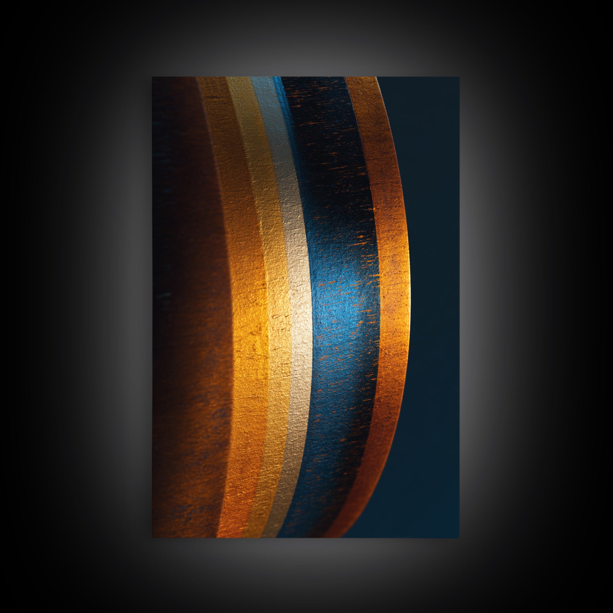 Vinyl Groove Closeup as Circular Abstract Framed Canvas Print, Recording Studio Art, Statement Artwork, Studio Decor, Analog, RSA-2x3-46