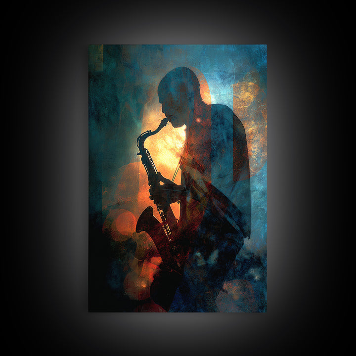 Album Cover Abstract Without Readable Text Framed Canvas Print, Recording Studio Art, Gallery Decor, Studio Decor, Analog, RSA-2x3-6