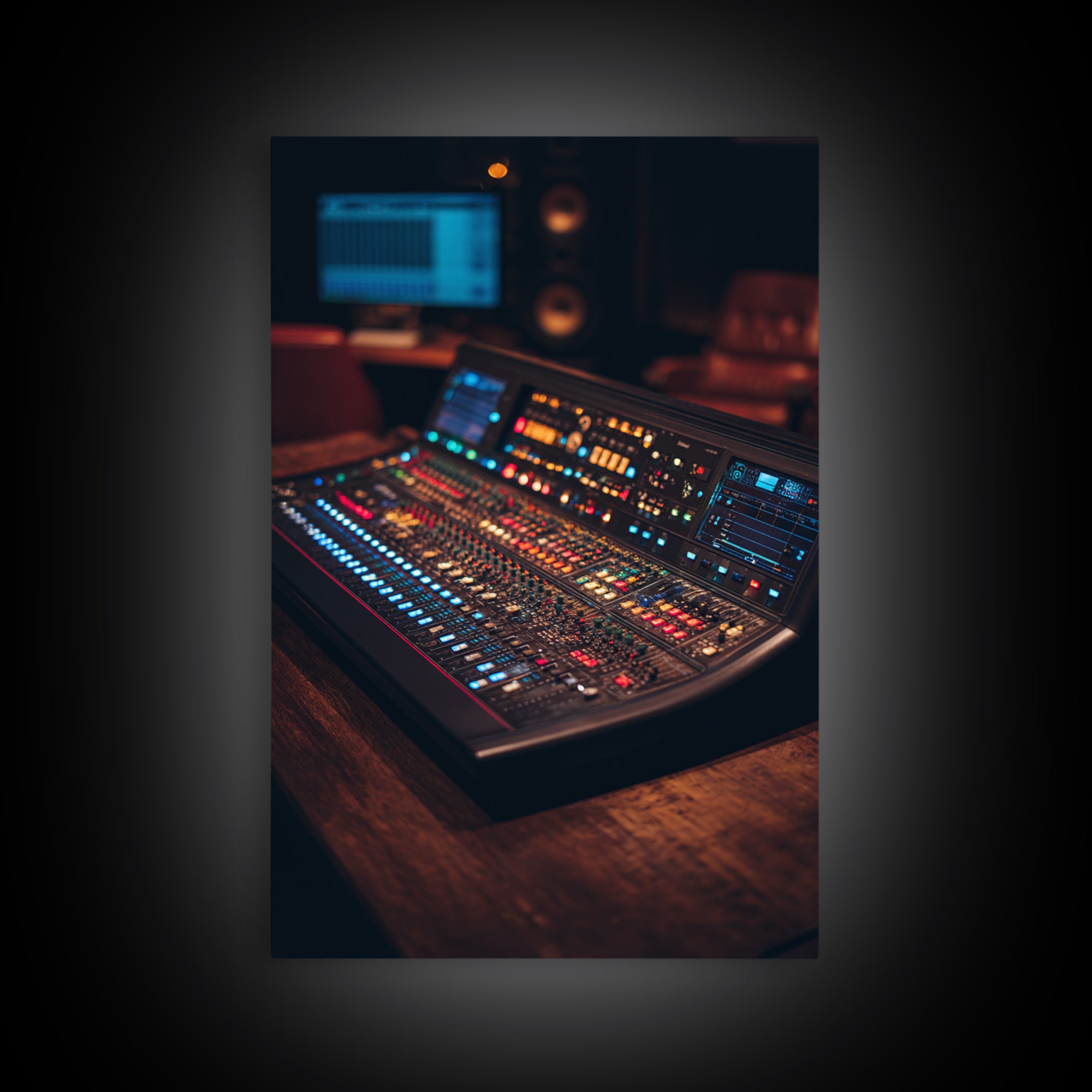 Mixing Console Faders Canvas Print, Recording Studio Art, Wall Art, Studio Decor, Abstract Art, Analog, Music Posters, RSA-2x3-62