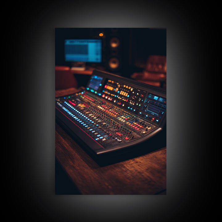 Mixing Console Faders Canvas Print, Recording Studio Art, Wall Art, Studio Decor, Abstract Art, Analog, Music Posters, RSA-2x3-62