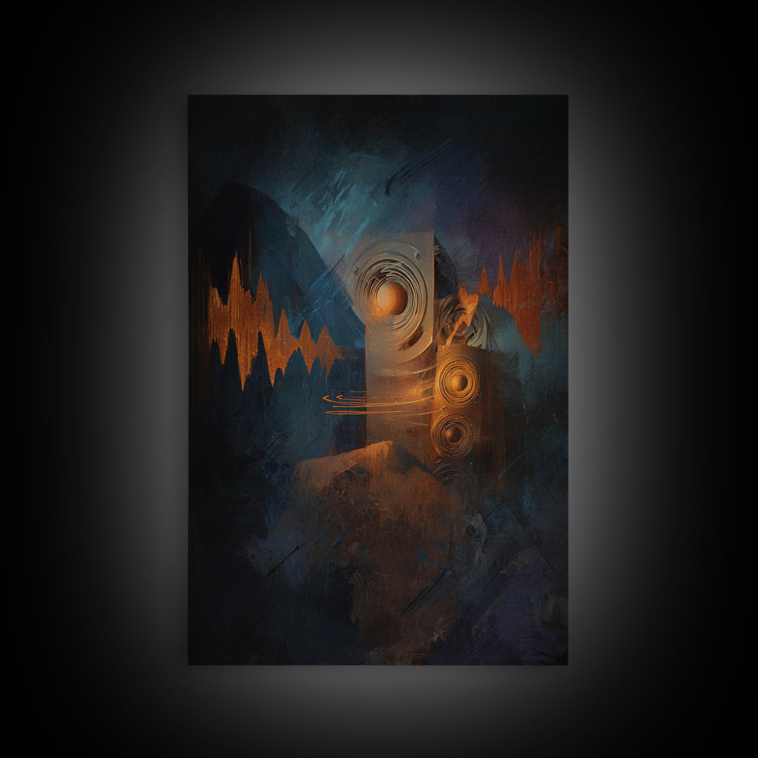 Album Cover Abstract Without Readable Text Canvas Print, Recording Studio Art, Minimalist Decor, Studio Decor, Analog, RSA-2x3-78