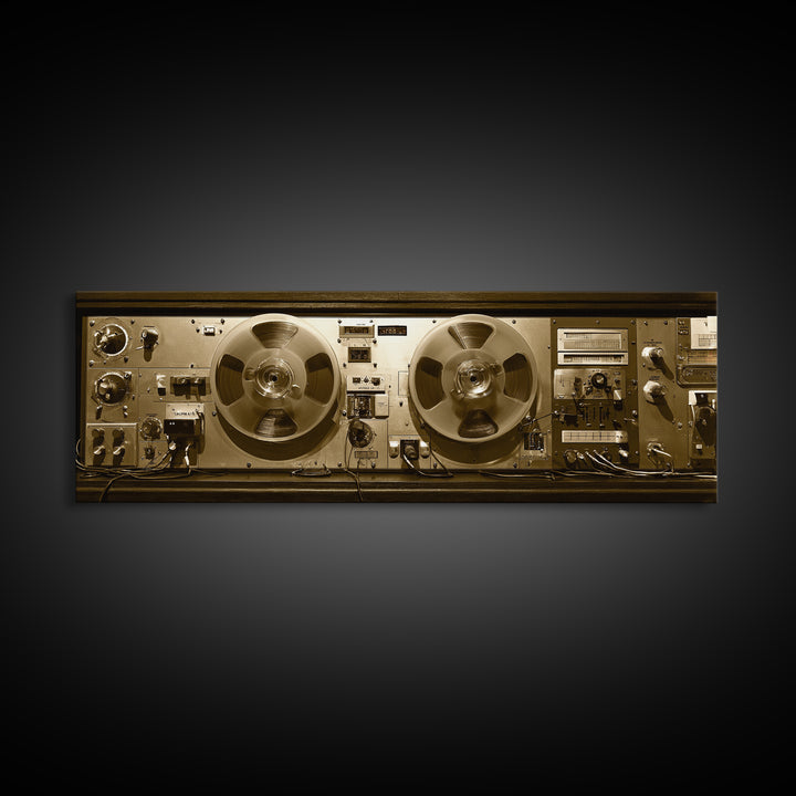 Reel to Reel Tape Machine Framed Canvas Print, Recording Studio Art, Printable Art, Studio Decor, Analog, Kids Room Art, RSA-3x1-18