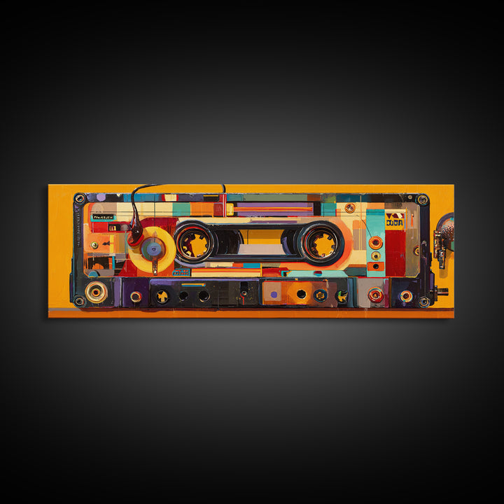 Retro Cassette Tape Framed Canvas Print, Recording Studio Art, Modern Decor, Studio Decor, Fine Art, Analog, Wall Decor, RSA-3x1-27