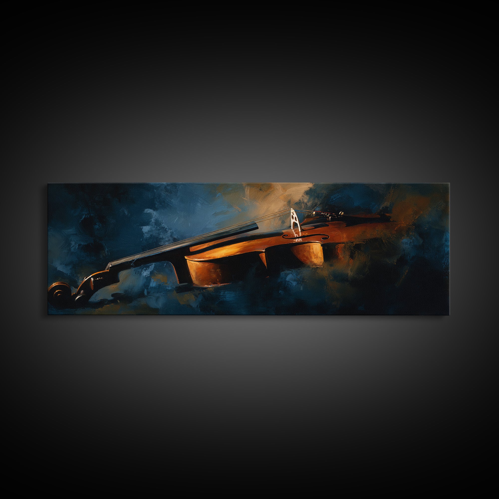 Cello Curve Closeup Canvas Print, Recording Studio Art, Guitar Wall Art, Studio Decor, Fine Art, Analog, Textured Painting, RSA-3x1-36