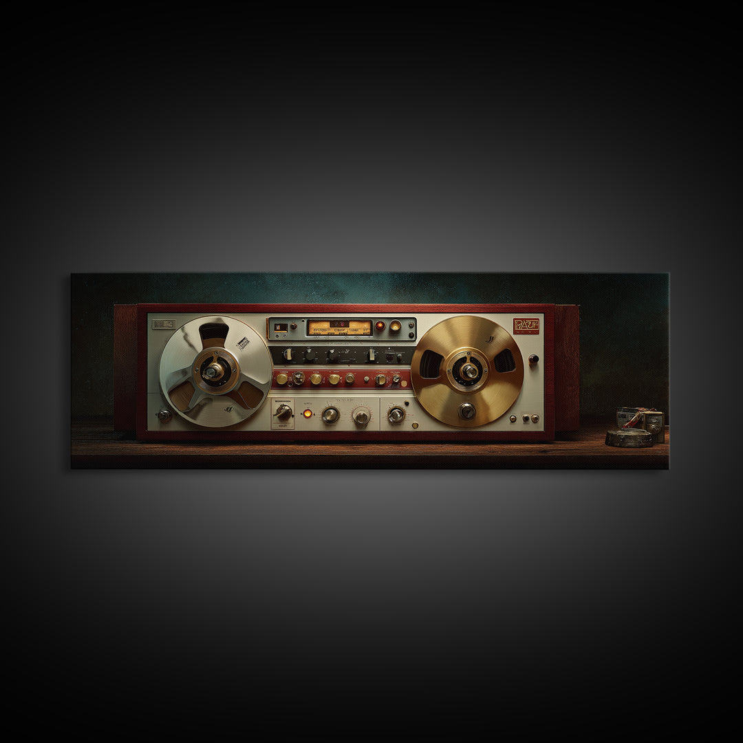 Reel to Reel Tape Machine Canvas Print, Recording Studio Art, Music Poster, Studio Decor, Fine Art, Analog, Headphones Poster, RSA-3x1-42