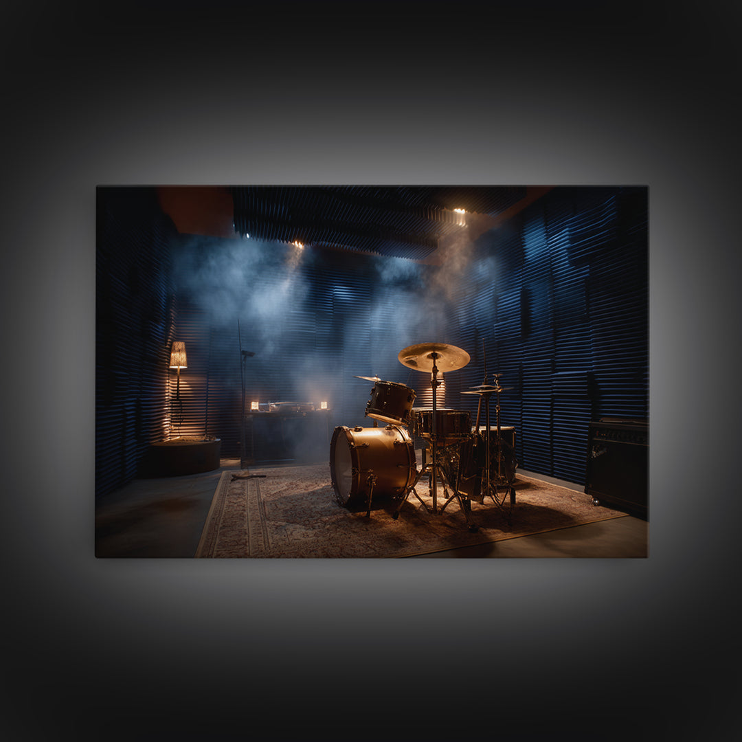 Sound Booth Foam Pattern Transformed into Design Framed Canvas Print, Recording Studio Art, Wall Decor, Studio Decor, Analog, RSA-3x2-28