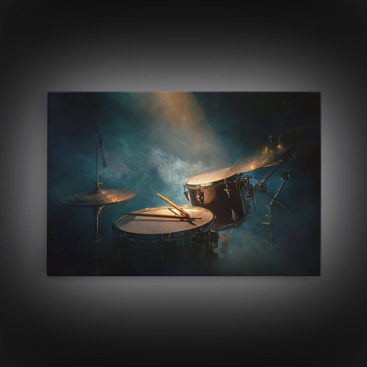 Drumsticks Crossed over Snare Drum Canvas Print, Recording Studio Art, Wall Sculpture, Studio Decor, Fine Art, Analog, RSA-3x2-38