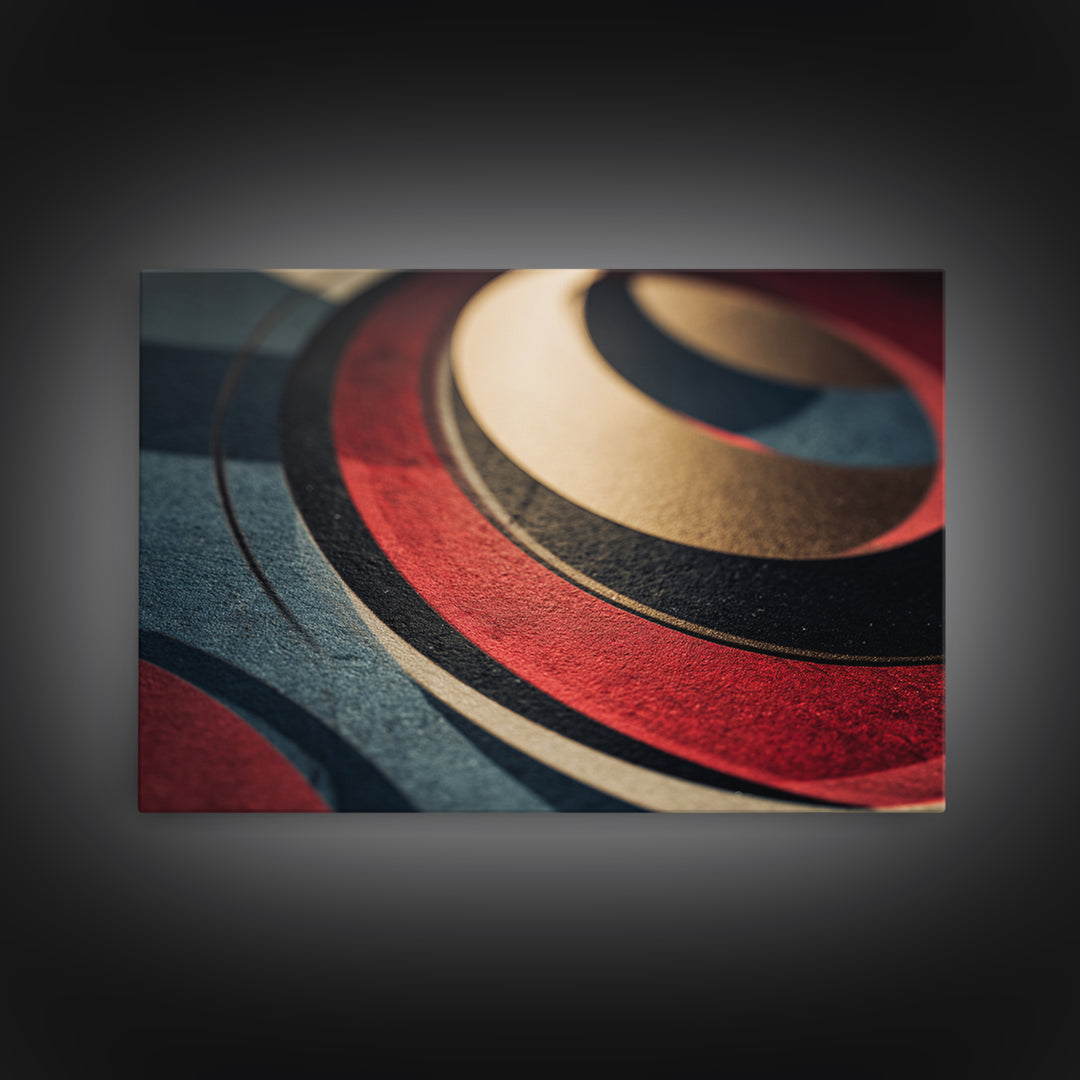 Vinyl Groove Closeup as Circular Abstract Canvas Print, Recording Studio Art, Dtf Prints, Studio Decor, Abstract Art, Analog, RSA-3x2-42