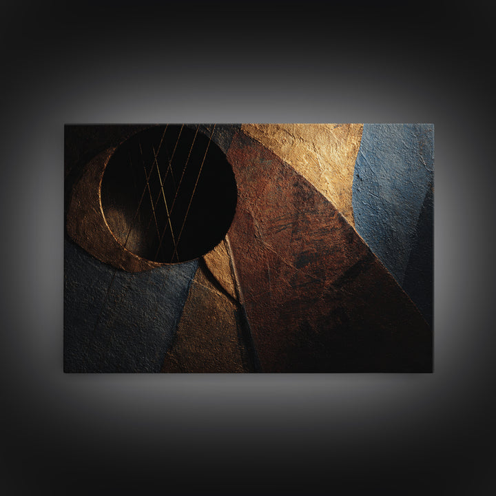 Album Cover Abstract Without Readable Text Framed Canvas Print, Recording Studio Art, Music Poster, Studio Decor, Analog, RSA-3x2-50