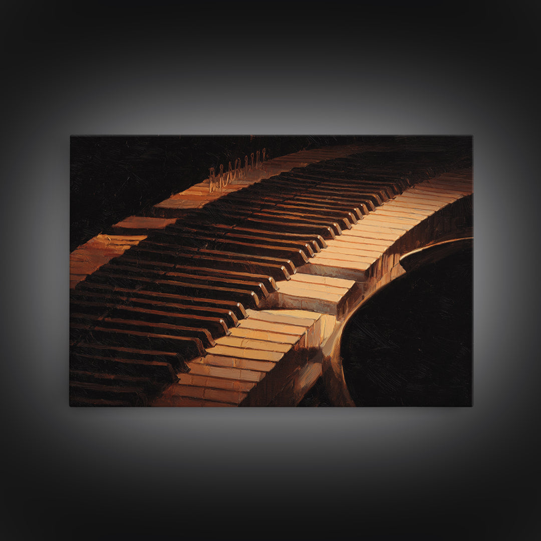 Piano Keys Fading into Shadow Canvas Print, Recording Studio Art, Studio Wall Art, Studio Decor, Fine Art, Analog, Luxury Decor, RSA-3x2-84