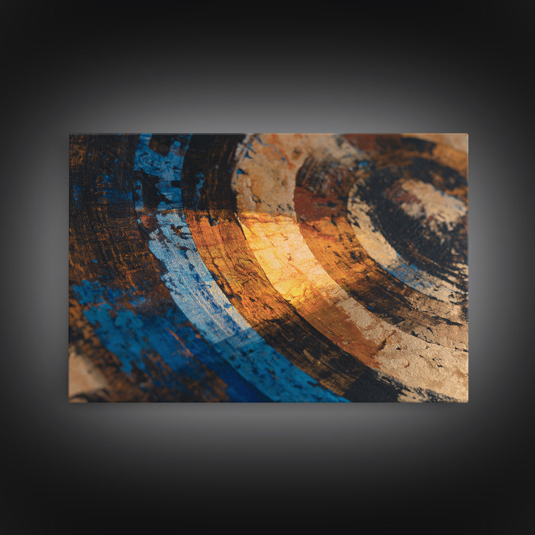 Vinyl Groove Closeup as Circular Abstract Framed Canvas Print, Recording Studio Art, Music Art, Studio Decor, Abstract Art, RSA-3x2-90