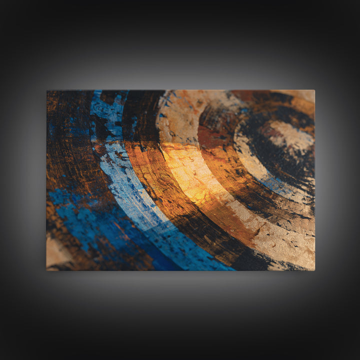 Vinyl Groove Closeup as Circular Abstract Framed Canvas Print, Recording Studio Art, Music Art, Studio Decor, Abstract Art, RSA-3x2-90