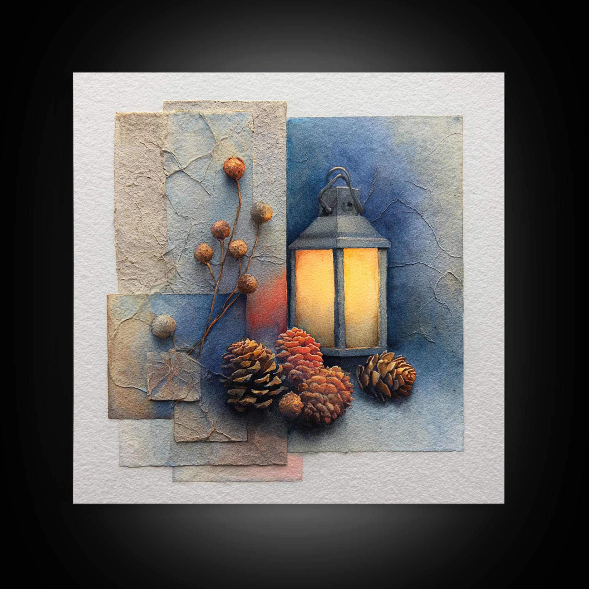 Rusty Horseshoe and Rope Composition Framed Canvas Print, Rustic Art, Gallery Wall Set, Farmhouse Decor, Oil Painting, Rustic, RUS-1x1-61