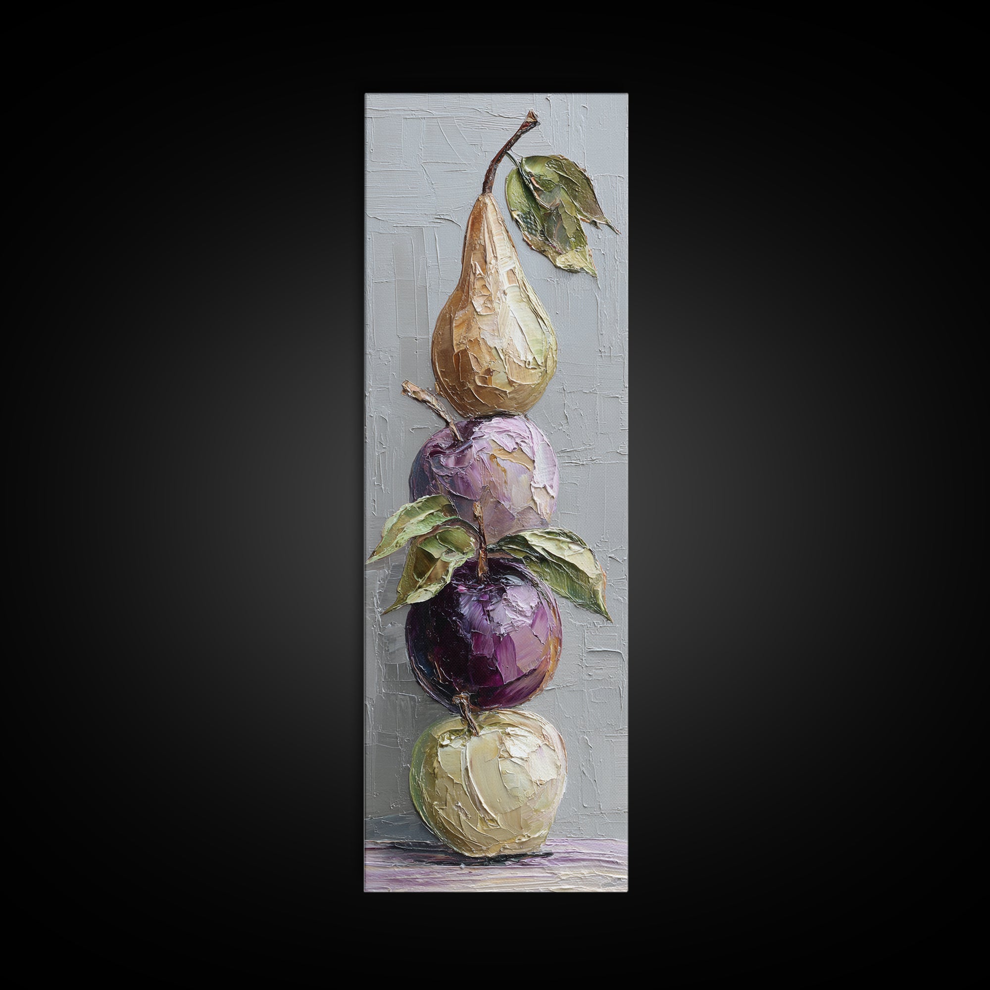 Rustic Pear and Apple Still Life Canvas Print, Rustic Art, Printable Art, Farmhouse Decor, Fine Art, Rustic, Farmhouse Wall Art, RUS-1x3-33
