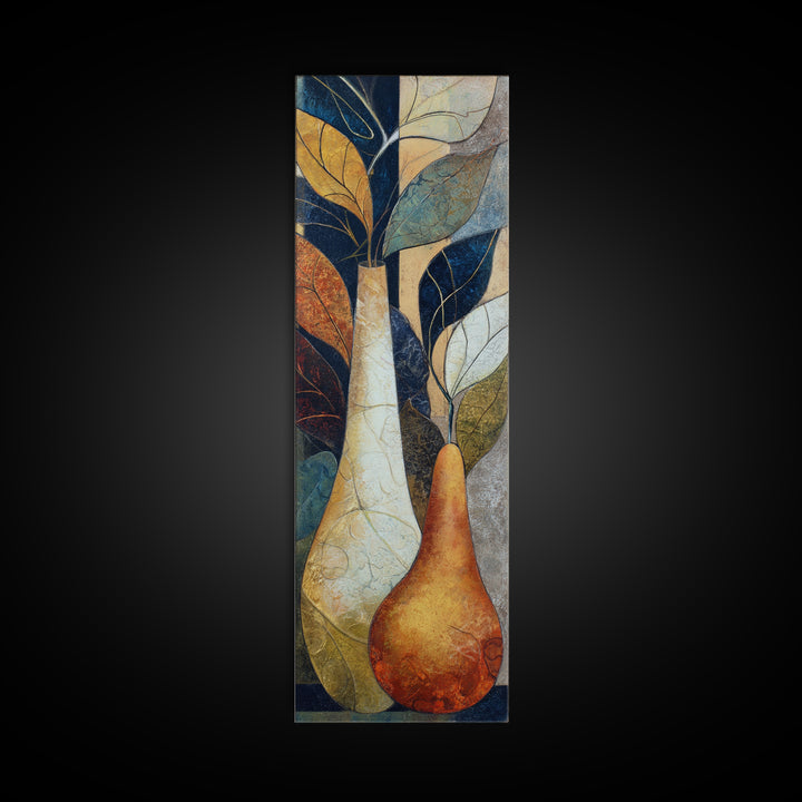Rustic Pear and Apple Still Life Canvas Print, Rustic Art, Farmhouse Decor, Rustic, Gallery Wall Art, Landscape Wall Art, RUS-1x3-81