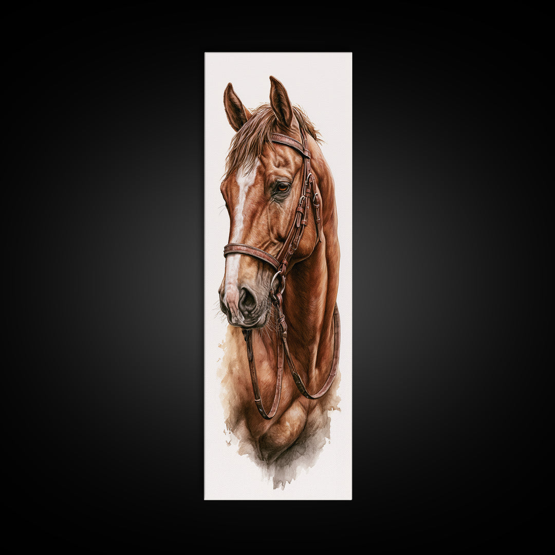 Brown Horse Portrait Canvas Print, Rustic Art, Modern Art, Farmhouse Decor, Fine Art, Rustic, Neutral Decor, Modern Decor, RUS-1x3-89