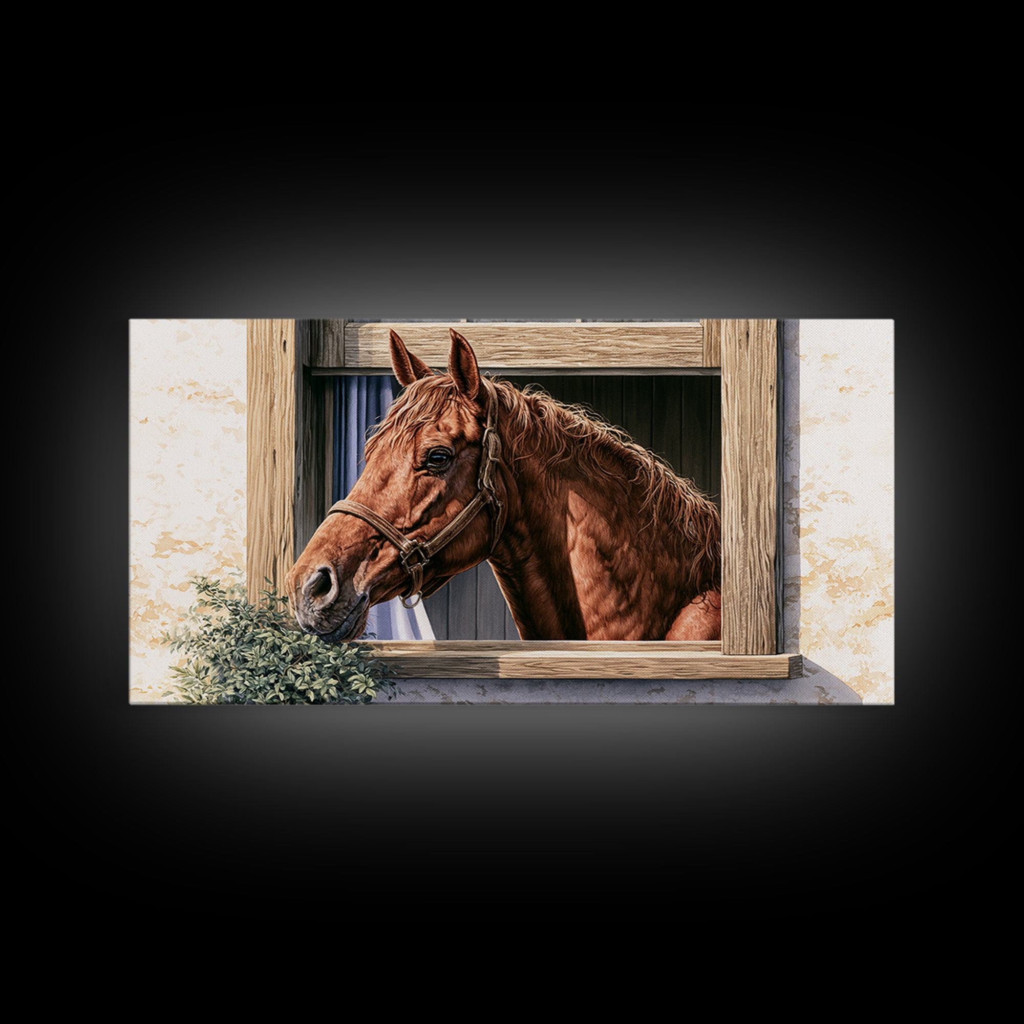 Brown Horse Portrait Framed Canvas Print, Rustic Art, Home Decor, Farmhouse Decor, Fine Art, Rustic, Living Room Decor, RUS-2x1-1