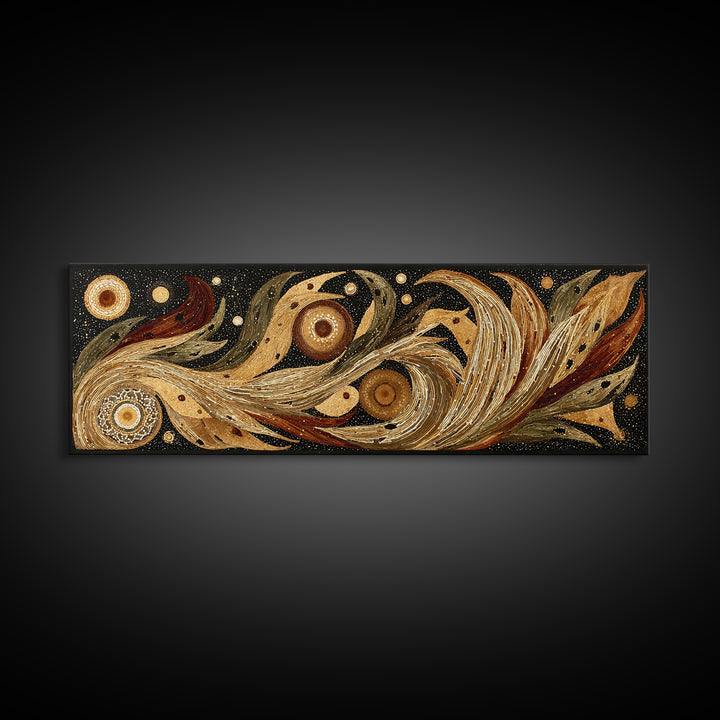Rusty Horseshoe and Rope Composition Canvas Print, Rustic Art, Abstract Wall Art, Farmhouse Decor, Oil Painting, Rustic, RUS-3x1-29