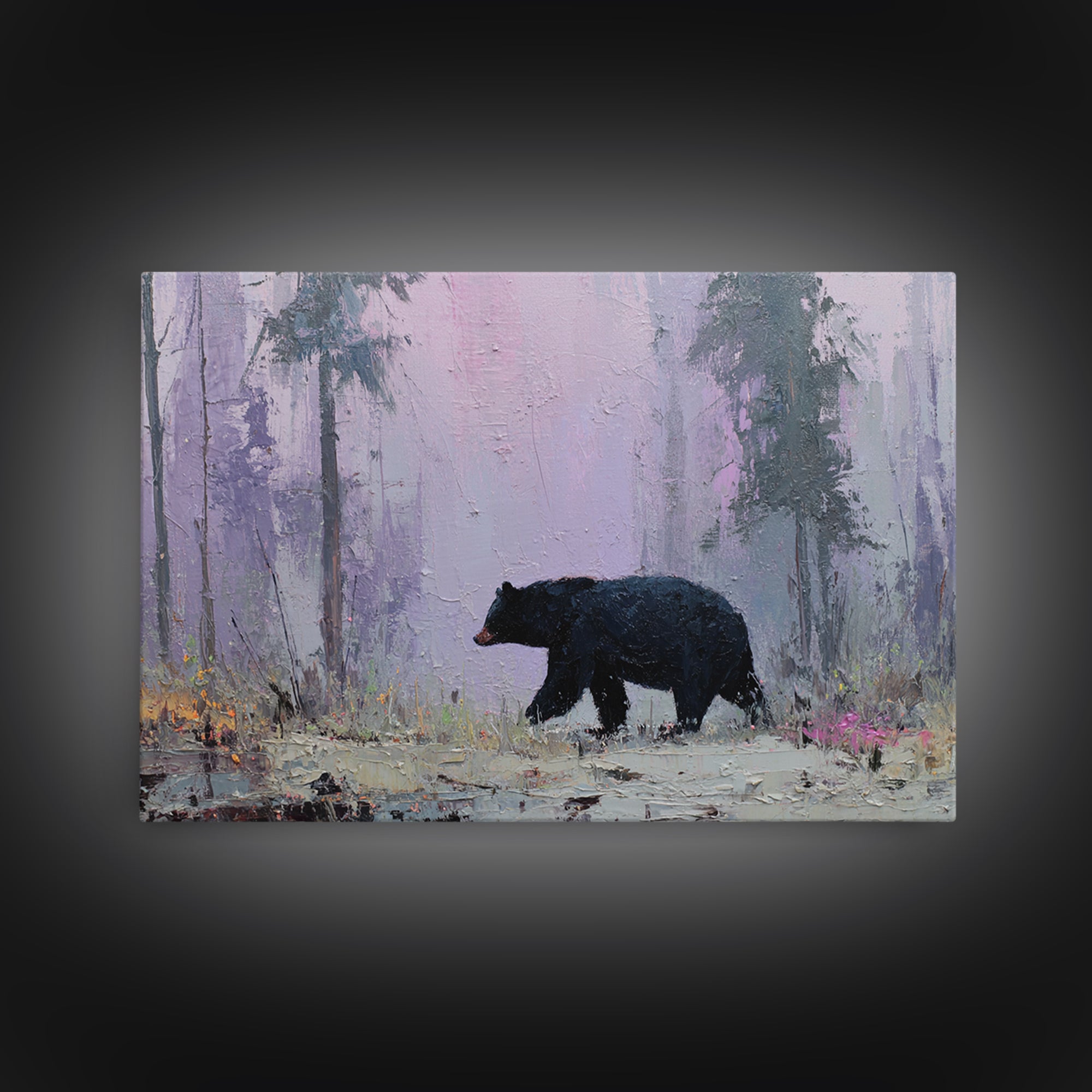 Buffalo Portrait with Western Texture Framed Canvas Print, Rustic Art, Digital Prints, Farmhouse Decor, Oil Painting, Rustic, RUS-3x2-2