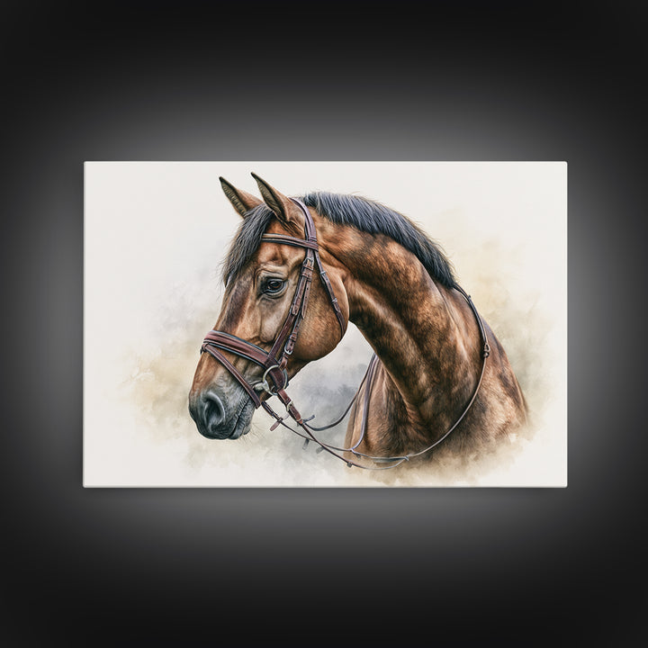 Brown Horse Portrait Canvas Print, Rustic Art, Modern Art, Farmhouse Decor, Fine Art, Rustic, Neutral Decor, Modern Decor, RUS-3x2-33