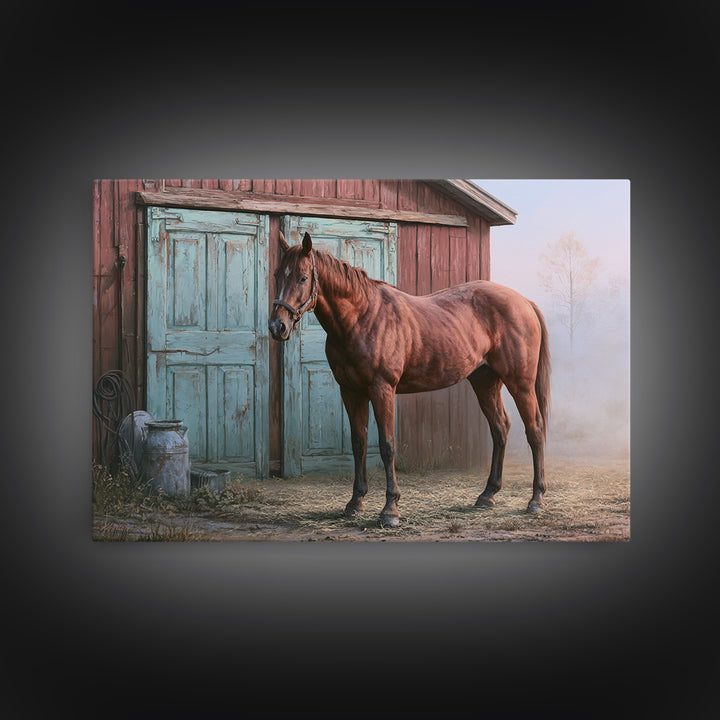 Brown Horse Portrait Canvas Print, Rustic Art, Modern Art, Farmhouse Decor, Fine Art, Rustic, Neutral Decor, Modern Decor, RUS-3x2-57