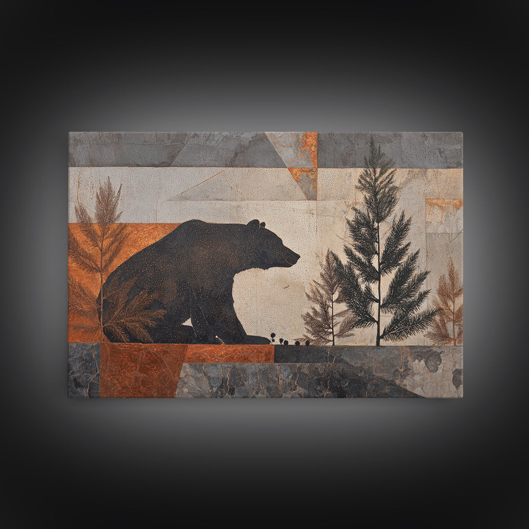 Buffalo Portrait with Western Texture Framed Canvas Print, Rustic Art, Boho Wall Art, Farmhouse Decor, Fine Art, Rustic, RUS-3x2-74