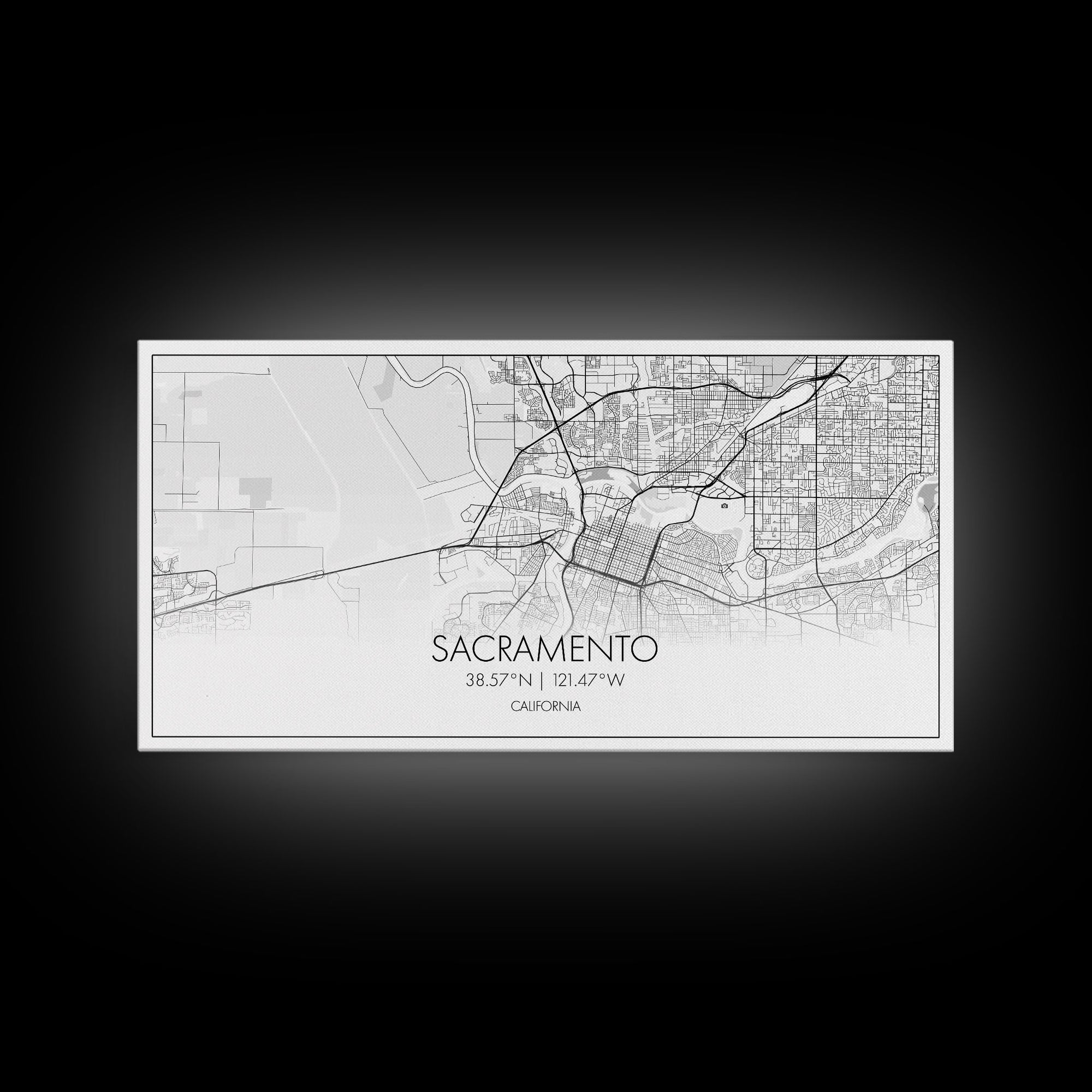 Sacramento City Map, California Art, Map Print, Minimalist Wall Art, Wall Art, Canvas Art, Large Wall Art, Room Décor, Office Prints