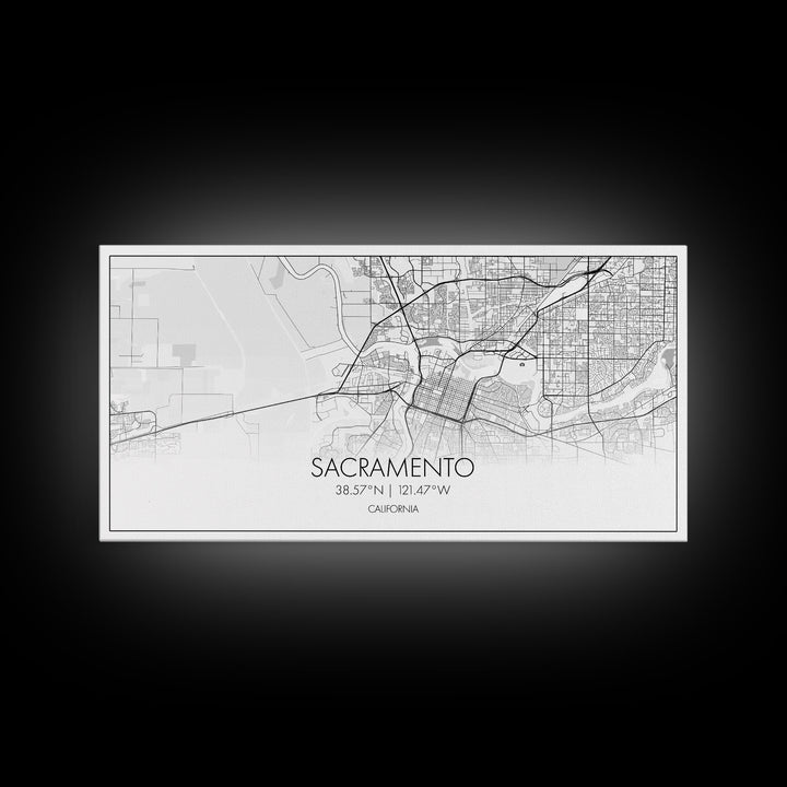 Sacramento City Map, California Art, Map Print, Minimalist Wall Art, Wall Art, Canvas Art, Large Wall Art, Room Décor, Office Prints
