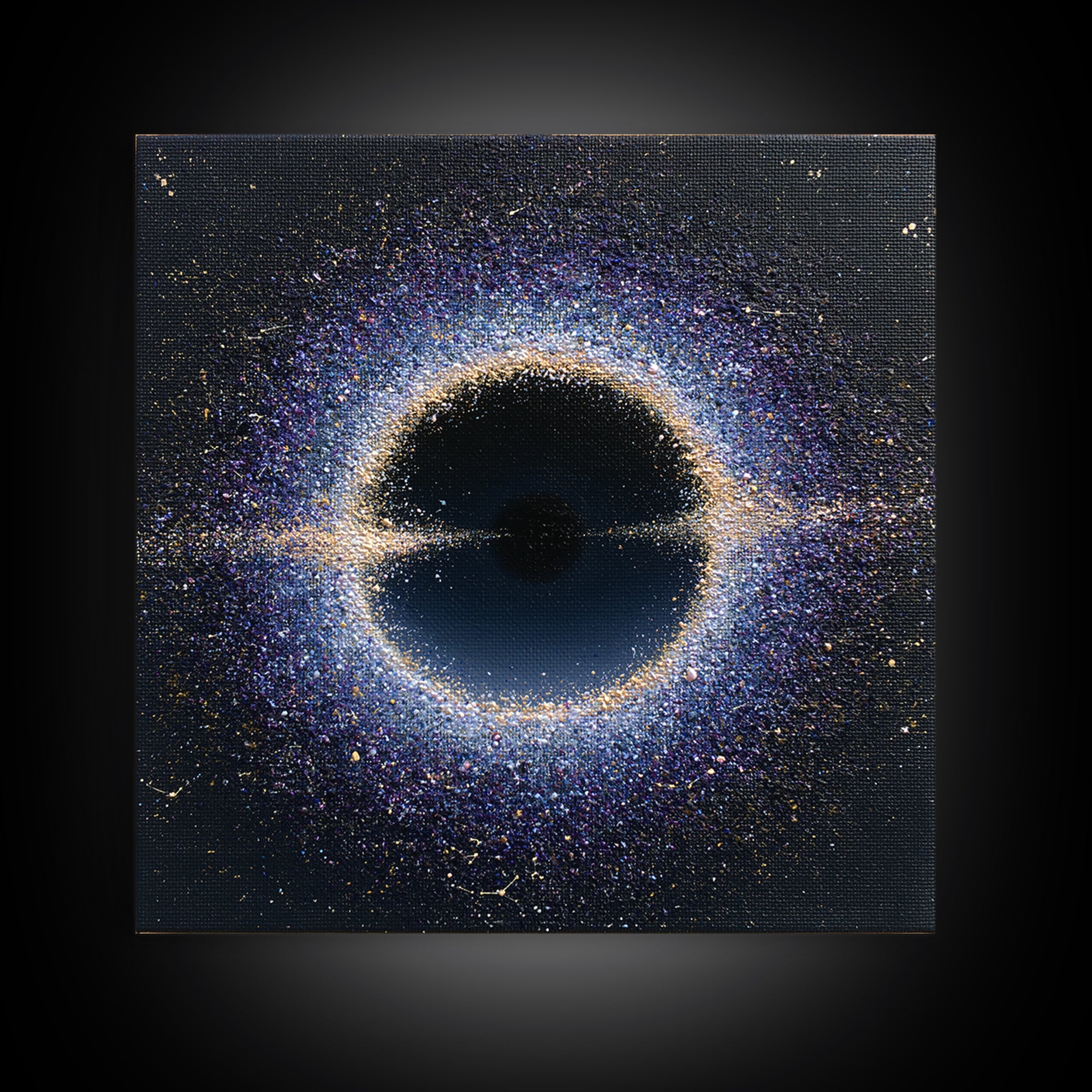 Black Hole with Radiant Accretion Ring Canvas Print, Space Art, Printable Art, Spa Decor, Fine Art, Serenity, Modern Decor, SAR-1x1-31