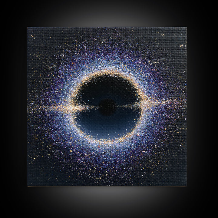 Black Hole with Radiant Accretion Ring Canvas Print, Space Art, Printable Art, Spa Decor, Fine Art, Serenity, Modern Decor, SAR-1x1-31