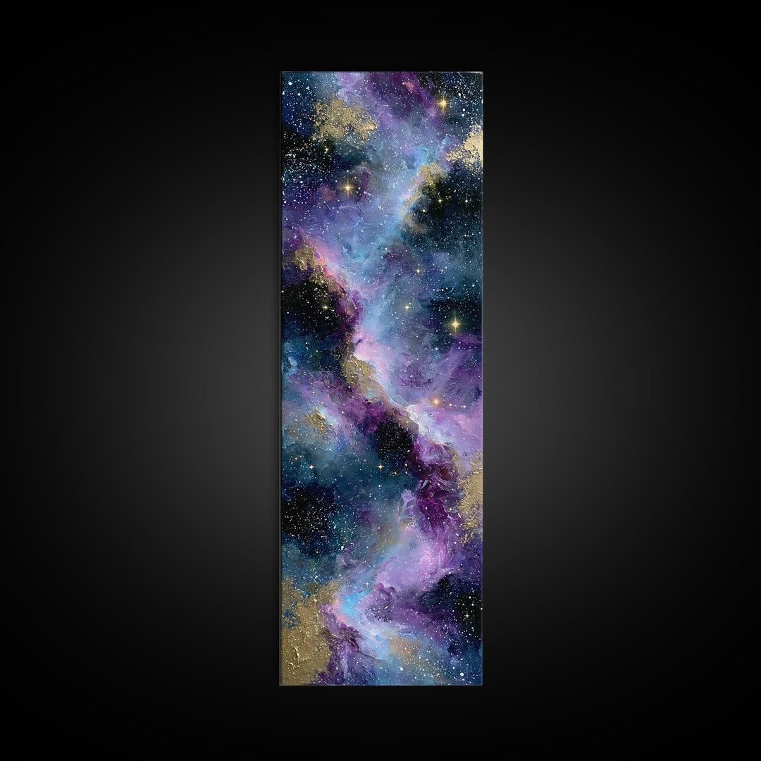 Colorful Nebula Cloud Framed Canvas Print, Space Art, Printable Wall Art, Spa Decor, Fine Art, Serenity, Living Room Wall Art, SAR-1x3-61